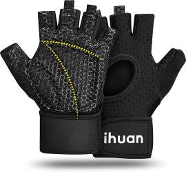 huan Ventilated Weight Lifting Gym Workout Gloves Full ...