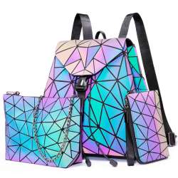 Geometric Luminous holographic Backpack purse | 2022 fashion| Lovevook