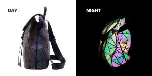 The Luminous Backpack | Geometric Backpack Holographic Reflective