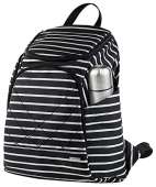 Travelon Anti Theft Classic Backpack (BLACK w/WHITE STRIPE) One Size