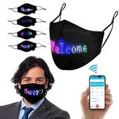 TrendyNow365 LED Face Mask, Light Up Mask For Adults, Bluetooth Smartphone App, Rechargeable, Digital Electronic Display, Programmable, For Halloween, Parties and Christmas