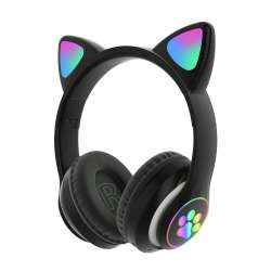 400mAh Bluetooth 5.0 Cute Cat Ear Headphones Foldable Kitten Gaming ...