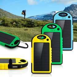 5000mAh Portable Shockproof Waterproof Solar Charger Battery Panal ...