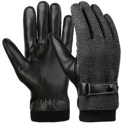 Aliexpress.com : Buy Vbiger Men PU Leather Gloves Warm Winter Gloves ...