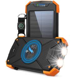 Amazon.com: BLAVOR Solar Power Bank, Qi Portable Charger 10,000mAh