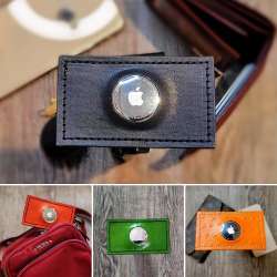 Amazon.com: Leather Apple Airtag Case for Wallet. Airtag Holder. Airtag ...