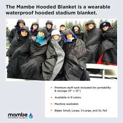Amazon.com: Mambe Large Extreme Weather Hooded Blanket Black - 100