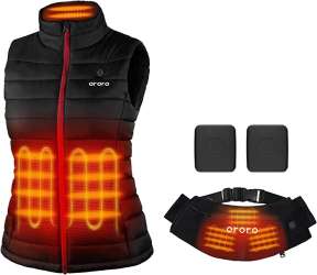 Amazon.com: ORORO Women's Heated Vest (Black, M) and Heated Hand Muff ...