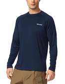 BALEAF Men's Rash Guard Shirts Fishing Long Sleeve UV Sun Protection SPF T-Shirts UPF 50+ Lightweight Beach Dark Blue Size XXL