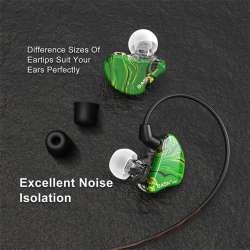 BASN MMCX Triple Driver In Ear Monitor Headphones (Forest Green)