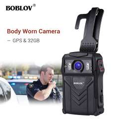 Boblov 32GB Body Worn Camera HD 1296P Mini Police Wearable Cam GPS ...