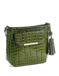 Brahmin Crocodile Leather Crossbody Bag in Green | Lyst