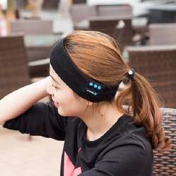 Breathable Knitted Wireless Bluetooth Music Headband Stereo Sports ...