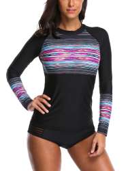 Charmo Swim Shirt for Women UV Protection Long Sleeve Rash ...