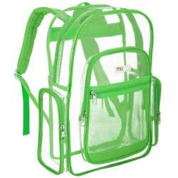 Clear Security Backpack with Florescent Green Trim – MyGift