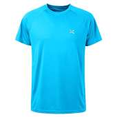 Corna Men's Quick Dry Short Sleeve T-Shirt Lightweight Outdoor Sun Protection Swimming Fishing Running Workout Shirts Blue M