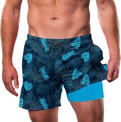 Cozople Compression Liner Swim Trunks Men's Quick Dry Swim Shorts