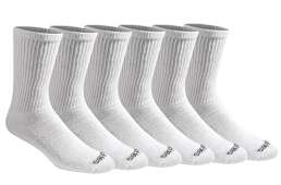 Dickies Men's Dri-tech Moisture Control Crew Socks Multipack, Solid White (6 Pairs), Shoe Size: 6-12