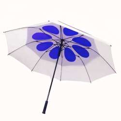 Double layer vented golf umbrella with 8 holes - Windproof -