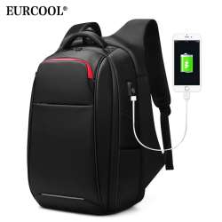 EURCOOL 15.6 inch Laptop Backpack Anti theft for Teenage Male Mochila ...