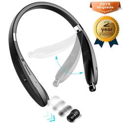Foldable Bluetooth Headset Neckband Design Retractable Wireless Earbuds ...
