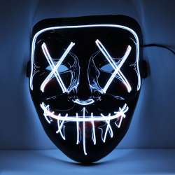 Halloween LED EL Wire Light Up Party Mask for Cosplay Purge Bloody ...