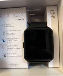 iConnect by Timex Classic Square Black Smartwatch Silicone Strap for ...