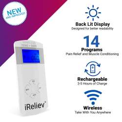 iReliev Wireless TENS + EMS Therapeutic Wearable System Wireless TENS ...