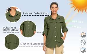 Jessie Kidden Women's UPF 50+ UV Sun Protection Safari Shirt, Long