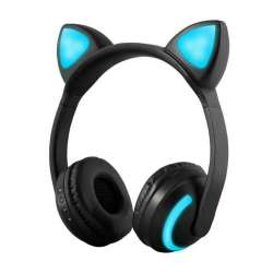 JINSERTA Bluetooth Stereo Cat Ear Headphones Flashing Glowing cat ear ...
