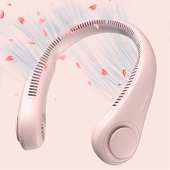 JISULIFE Portable Neck Fan, Hands Free Bladeless Fan, 4000 mAh Battery Operated Wearable Personal Fan, Leafless, Rechargeable, Headphone Design, USB Powered Desk Fan,3 Speeds-Pink