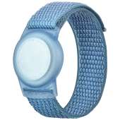 Kids Wristband Compatible with Apple AirTag, Protective Case for Air Tag GPS Tracker Holder with Nylon Bracelet, Adjustable Anti Lost Watch Band for Toddler Child Elder(Blue)