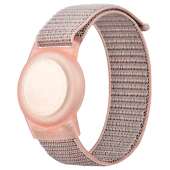 Kids Wristband Compatible with Apple AirTag, Protective Case for Air Tag GPS Tracker Holder with Nylon Bracelet, Adjustable Anti Lost Watch Band for Toddler Child Elder(Pink)