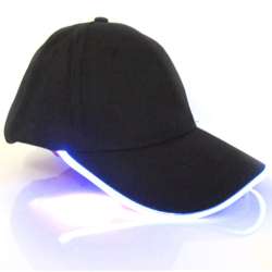 LED Baseball Cap Lighted Glow Fashion Club Party Black Fabric Trav...