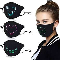 LED Light Up Face Mask Voice-Activated Luminous Fashion Mask for Music ...