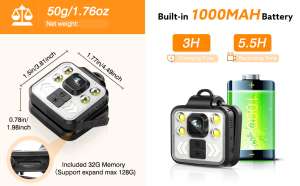 Losfom Z03 Body Camera Video Recorder, 1080P Body Worn Camera with LED ...