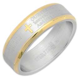 Men’s Prayer Ring Two Toned With Gold