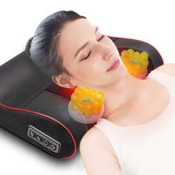 Novashion Shiatsu Massage Pillow Back Neck Massager Kneading with Heat ...