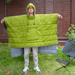 Outdoor Ultralight Poncho Coat Camping Warmth Quilted Blanket
