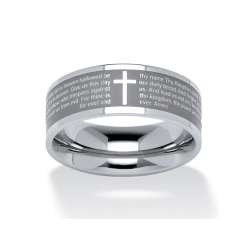 PalmBeach Jewelry - Lord's Prayer Ring in Stainless Steel - Walmart.com ...