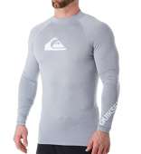 Quiksilver mens All Time Long Sleeve Rashguard Upf 50 Sun Protection Surf Rash Guard Shirt, Sleet Heather, X-Small US