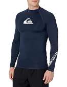 Quiksilver mens All Time Long Sleeve Rashguard Upf 50 Sun Protection Surf Rash Guard Shirt, Navy Blazer, Medium US