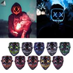Sixtyshades Halloween Scary Mask Cosplay Costume LED Mask EL Wire Light ...