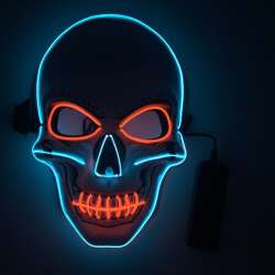 Stardget LED Scary Skull Halloween Mask Costume Cosplay EL Wire Light ...