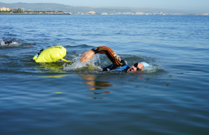 Swim Buoy MARATHON with Dry Bag and Waterproof Phone Case - Neon