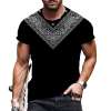 T Shirt Men's Paisley Graphic Short Sleeve Camiseta Black Silky Soft Tee T-Shirt