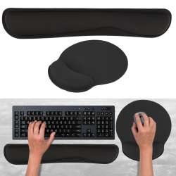 TSV Keyboard Mouse Pad Set with Wrist Rest Support, Ergonomic Gel