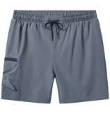 Tyhengta Mens Stretch Swim Trunks Quick Dry Beach Shorts with Zipper Pockets and Mesh Lining Grey 40