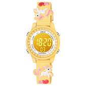 Venhoo Kids Watches 3D Cartoon Waterproof 7 Color LED Digital Child Wrist Watch Gifts for Girls Little Child-Yellow