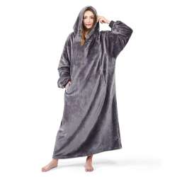 Wearable Blanket Hoodie, Comfy Oversized Flannel Blanket Hoodie